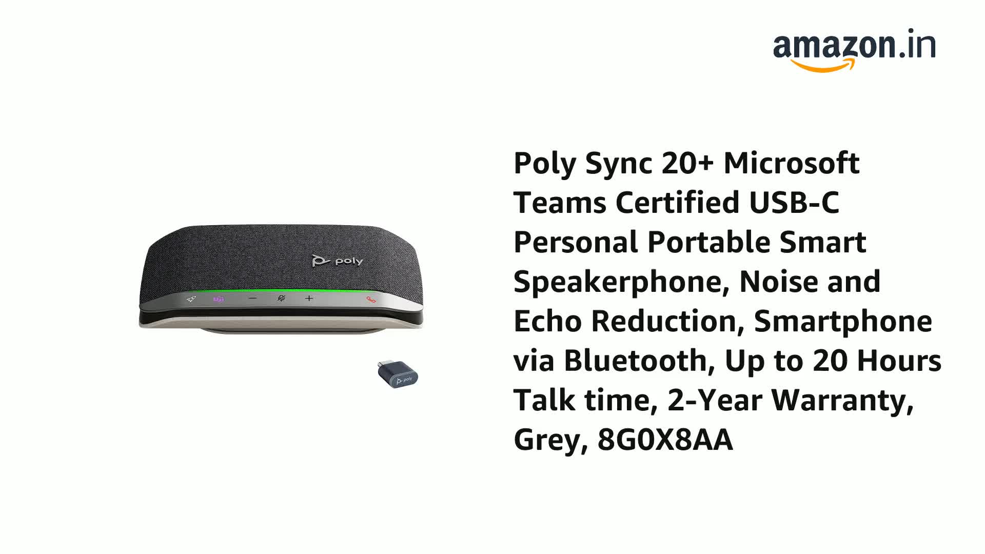 Poly (Plantronics) Sync 20+ Microsoft Teams Certified USB-C